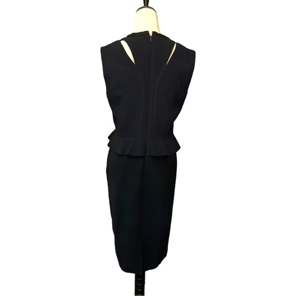 NWT ALTUZARRA Topi Lace Up Detail Peplum Dress Black 42 8 - Picture 5 of 15